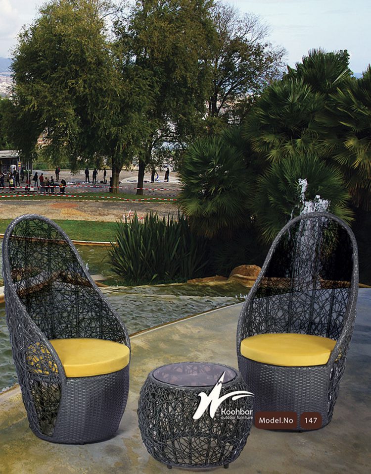 ست صندلی حصیری فضای باز مدل ۱۴۷