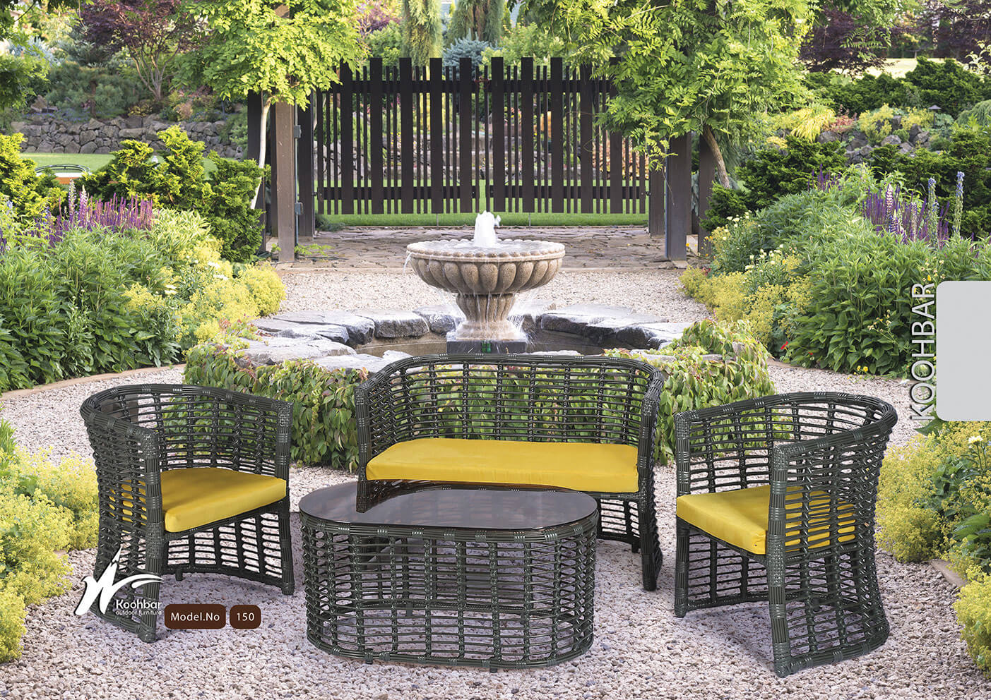 kohbar patio conversation sets 150 model0 - ست مبلمان حصیری فضای باز مدل ۱۵۰ -  - patio-conversation-sets