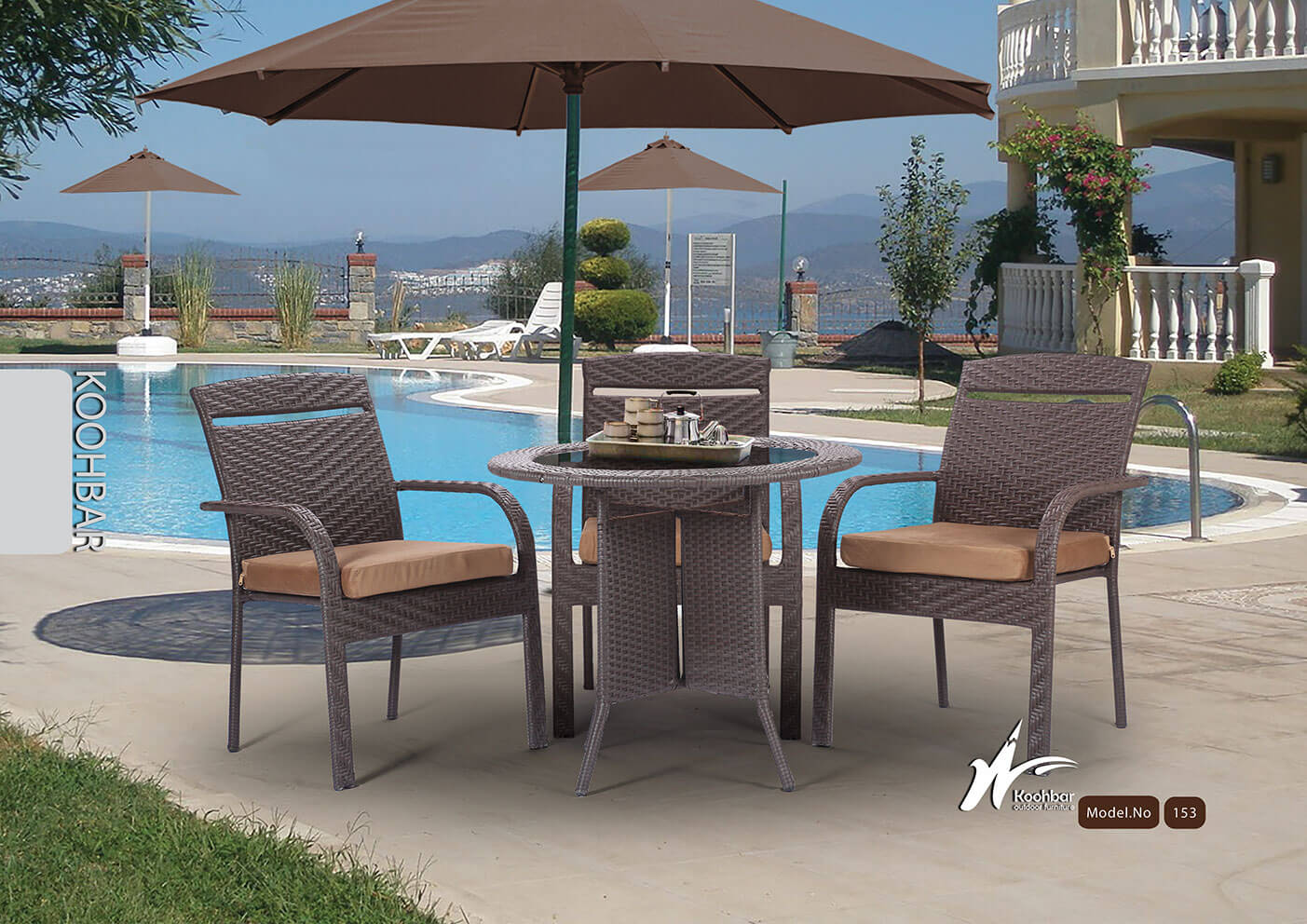 kohbar patio conversation sets 153 model0 - ست میز صندلی حصیری فضای باز کوهبر مدل ۱۵۳ -  - patio-conversation-sets