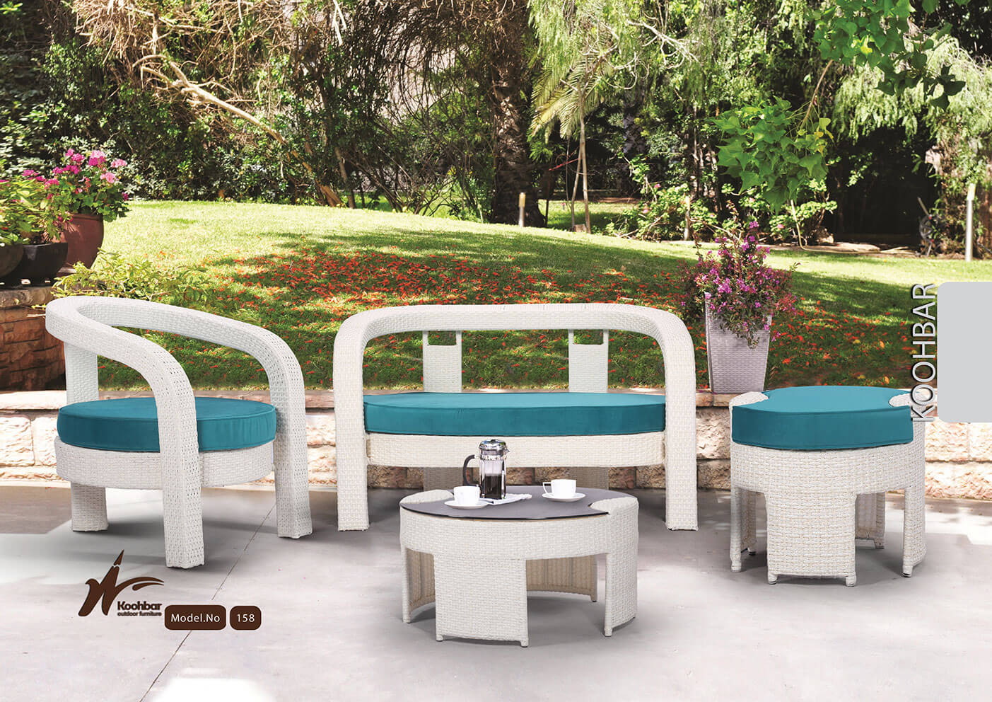 kohbar patio conversation sets 158 model0 - ست میز صندلی حصیری فضای باز مدل ۱۵۸ -  - patio-conversation-sets
