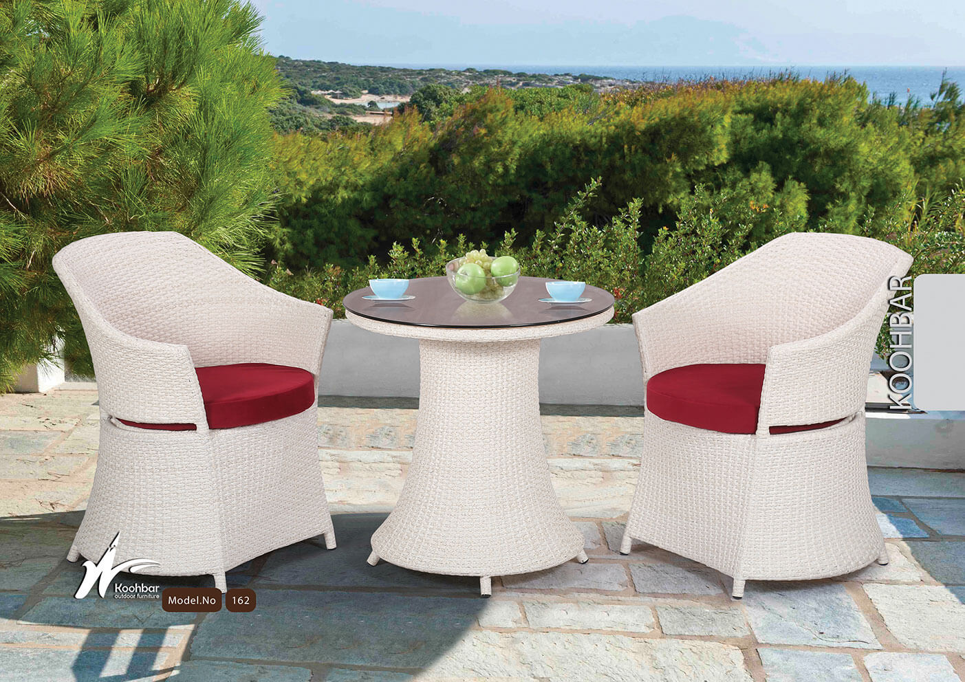 kohbar patio conversation sets 162 model0 - ست میز صندلی حصیری فضای باز کوهبر مدل ۱۶۲ -  - patio-conversation-sets