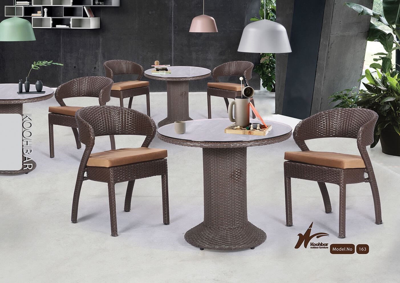 kohbar patio conversation sets 163 model0 - ست میز صندلی حصیری فضای باز کوهبر مدل ۱۶۳ -  - patio-conversation-sets