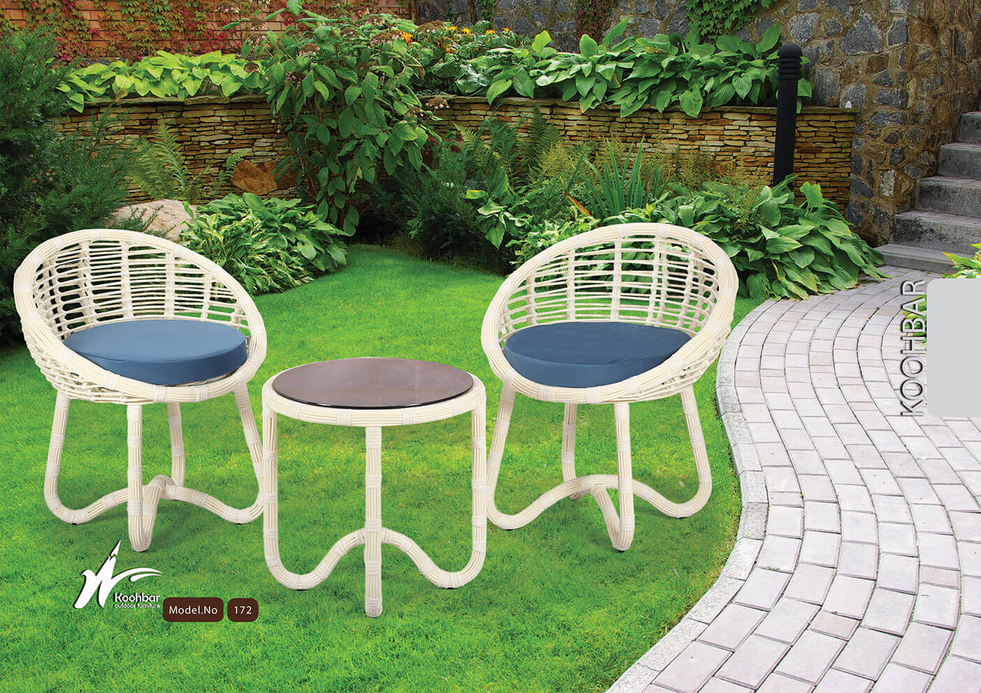 kohbar patio conversation sets 172 model0 - ست میز صندلی حصیری فضای باز کوهبر مدل ۱۷۲ -  - patio-conversation-sets