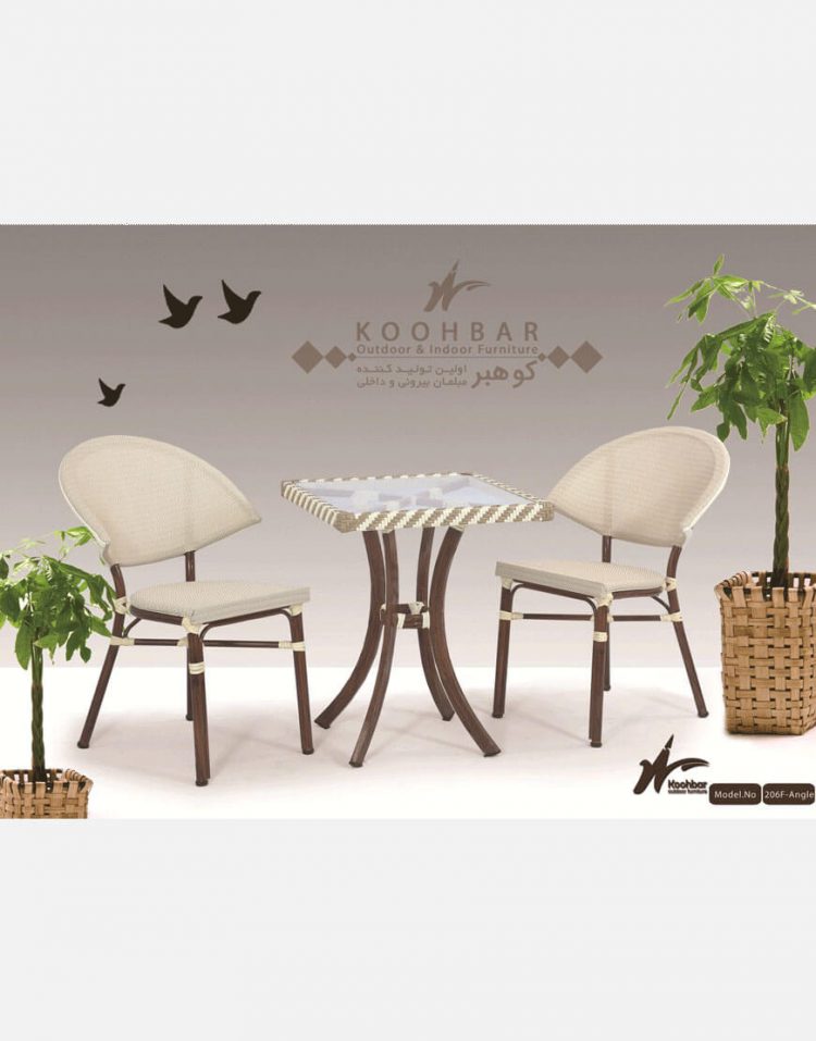 ست میز صندلی حصیری فضای باز مدل ۲۰۶f