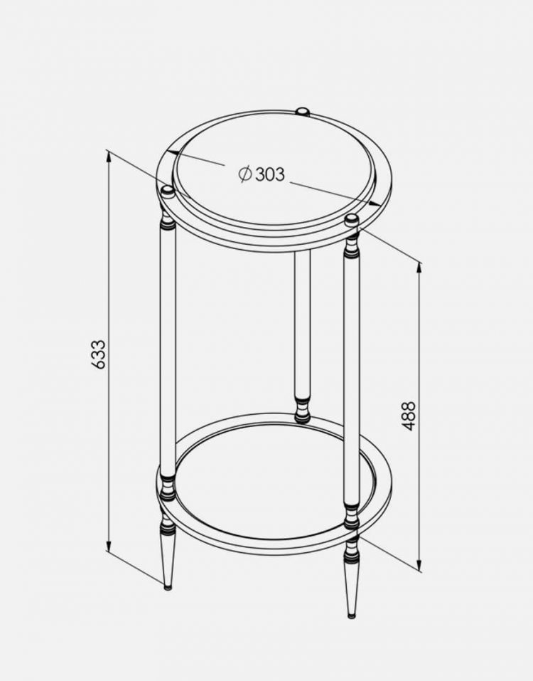 میز کنار مبلی گرد دو طبقه  مدل سرامیک و آینه