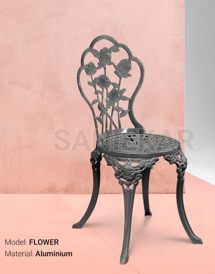 صندلی فضای باز آلومینیومی صنیع کار مدل گل