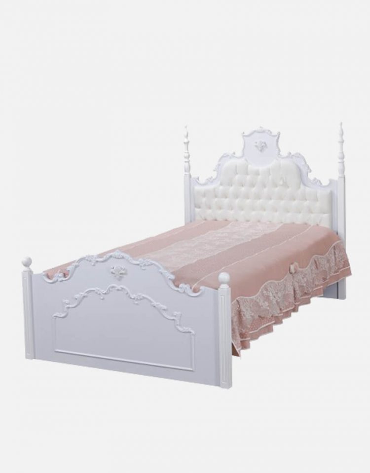 تخت تک نفره چوبی سفید آپادانا مدل روژین