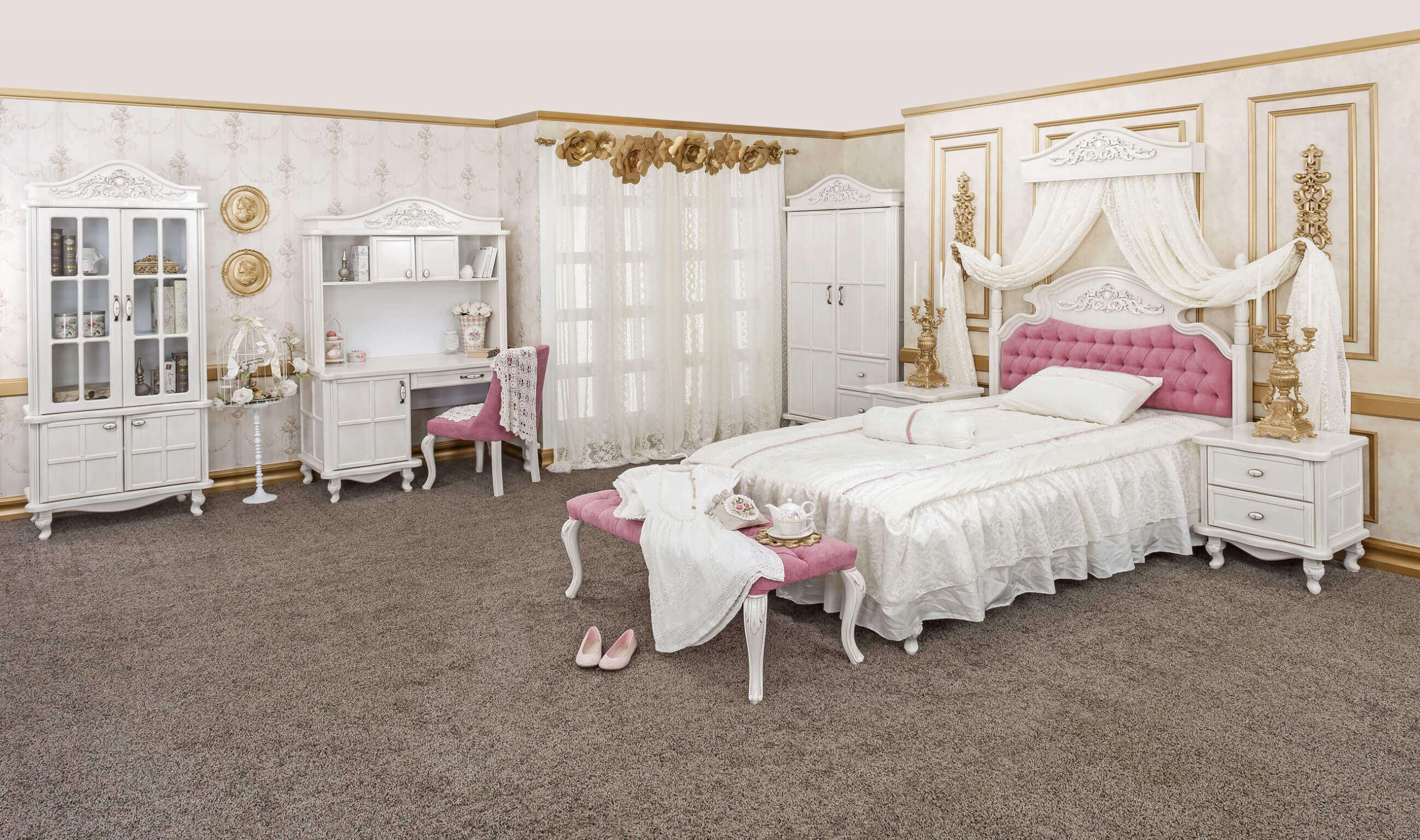 Apadana wooden white bed set model arcana 0 scaled - سرویس خواب چوبی سفید آپادانا مدل آرکانا -  - kids-bedroom-sets