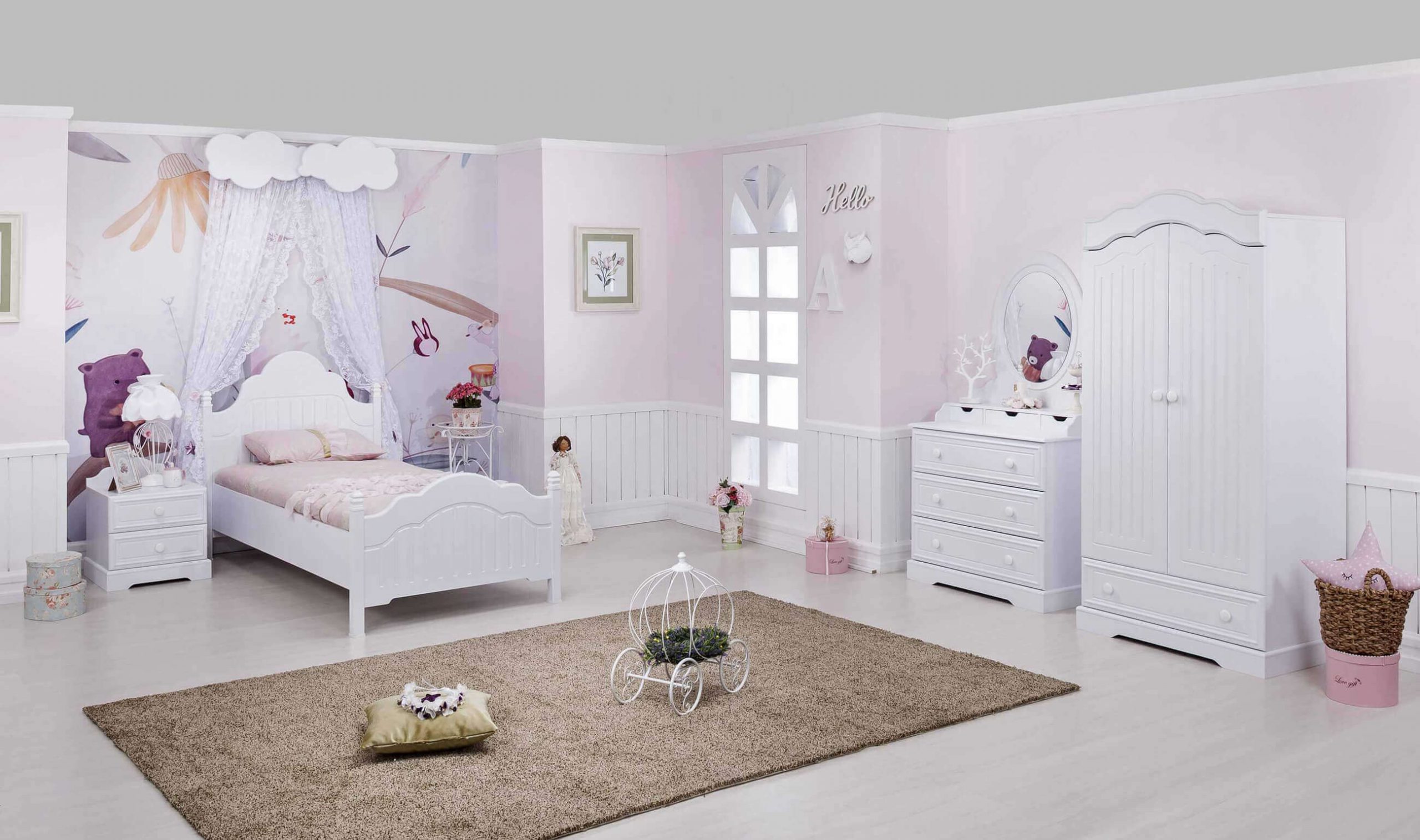 Apadana wooden white bed set model pali 0 scaled - سرویس خواب چوبی سفید آپادانا مدل پالی -  - kids-bedroom-sets