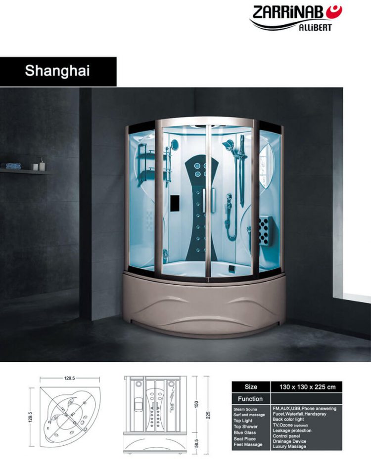 سونا بخار زرین آب مدل شانگهای