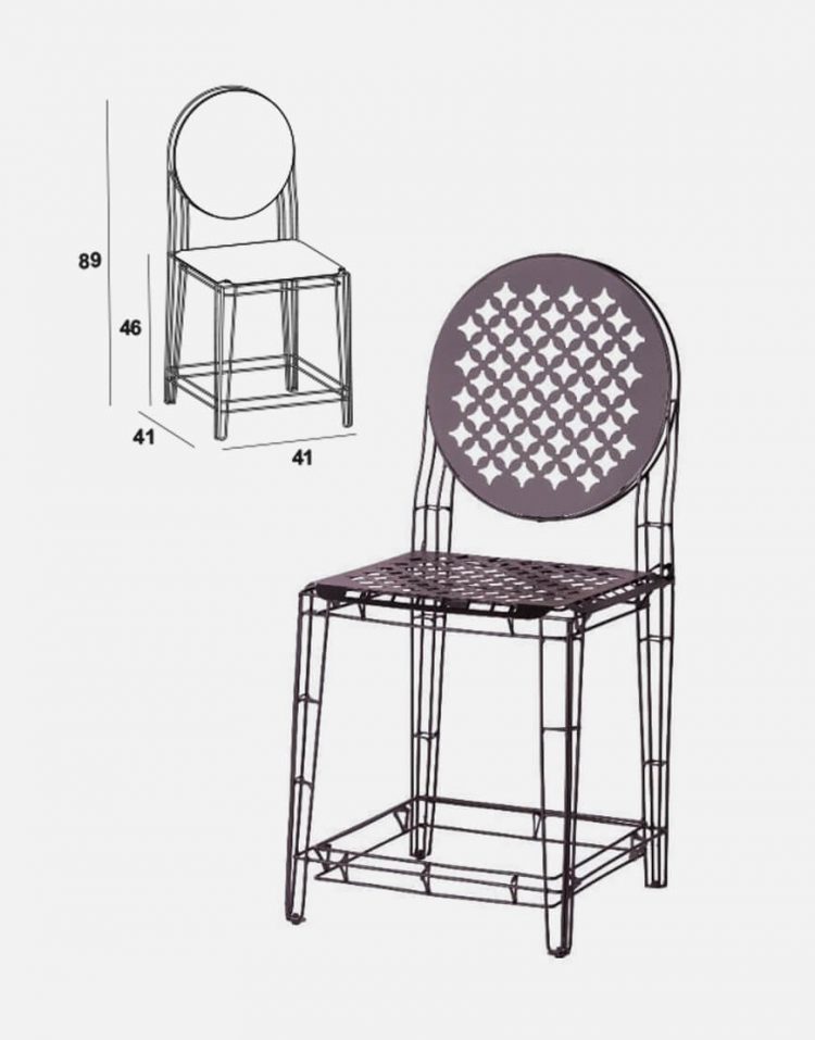 صندلی ناهار خوری فلزی نهالسان مدل میله ای