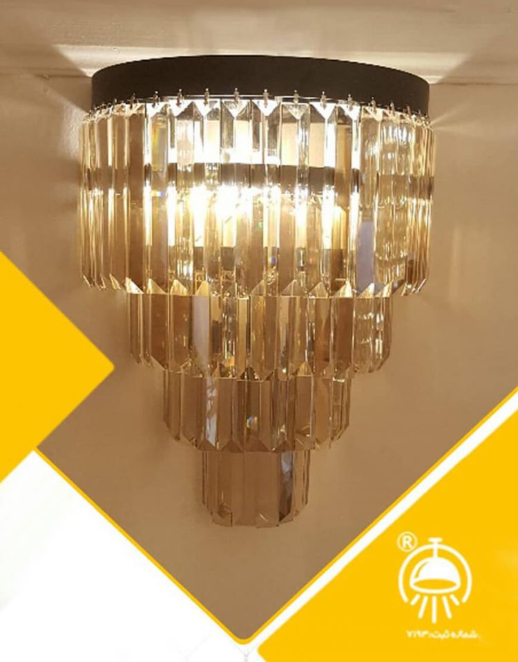 چراغ دیواری ثابت کریستال مدل پیزا