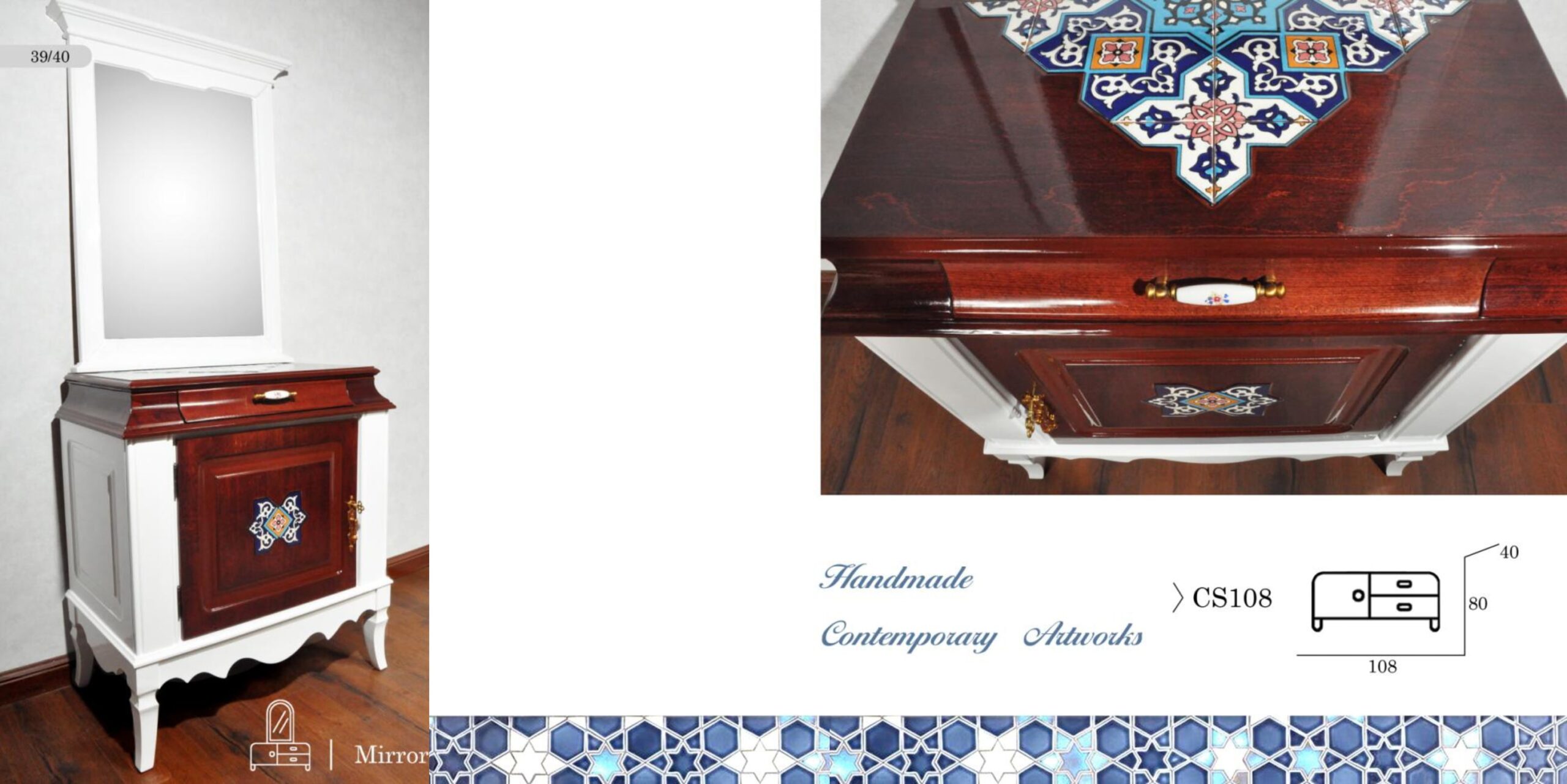 hendesi wooden console buffet mirror model sadaf 0 scaled - آینه کنسول تک درب چوبی مدل صدف -  - cabinets-chests, sideboards, console-mirror