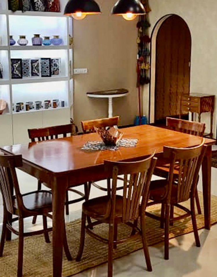 ست میز و صندلی ناهارخوری شش نفره چوبی مدل دیپلمات