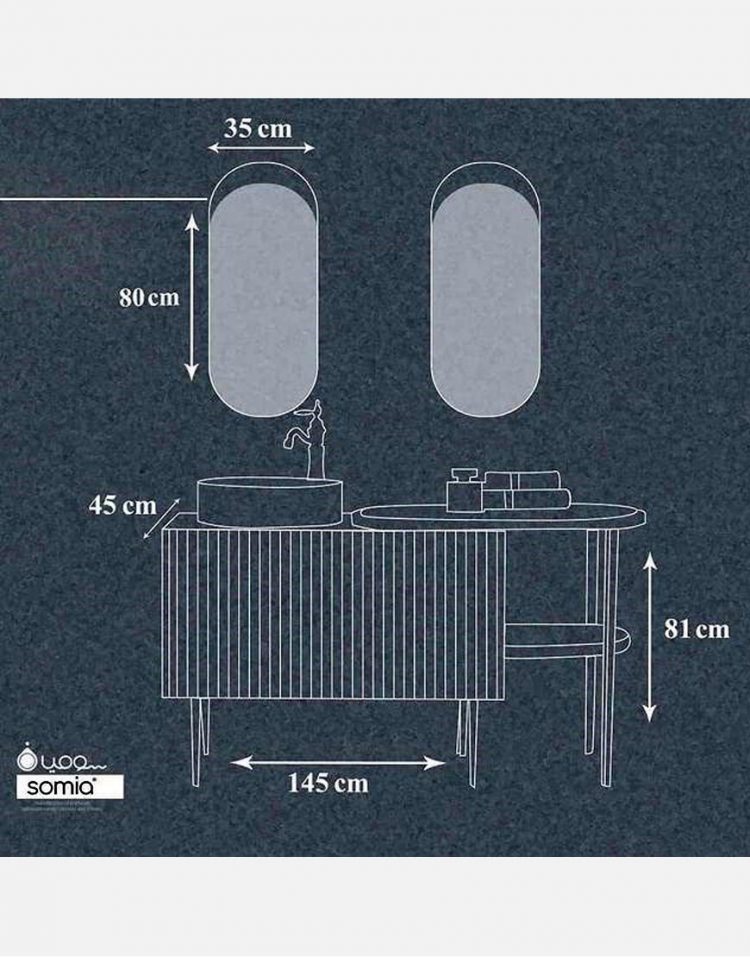ست روشویی کابینت سومیا و آینه مدل ۶۲۹ A