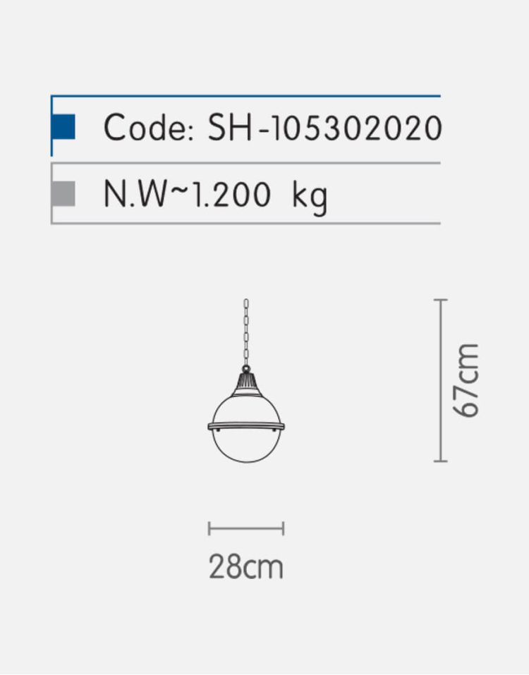 چراغ آویز شب تاب مدل توپی SH-۱۰۵۳۰۲۰۲۰