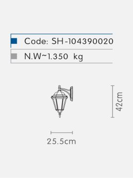چراغ دیواری شب تاب مدل رومی SH-۱۰۴۳۹۰۰۲۰
