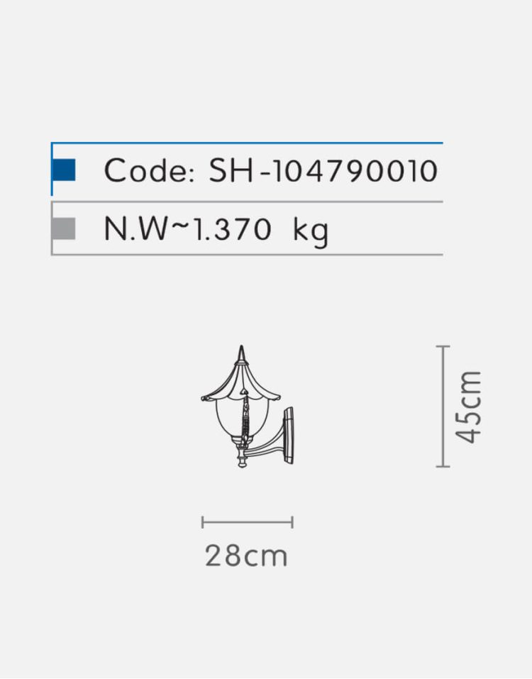 چراغ دیواری شب تاب مدل سلطنتی SH-۱۰۴۷۹۰۰۱۰