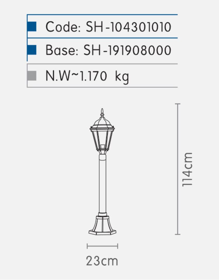 چراغ سرلوله شب تاب مدل رومی SH-۱۰۴۳۰۱۰۱۰