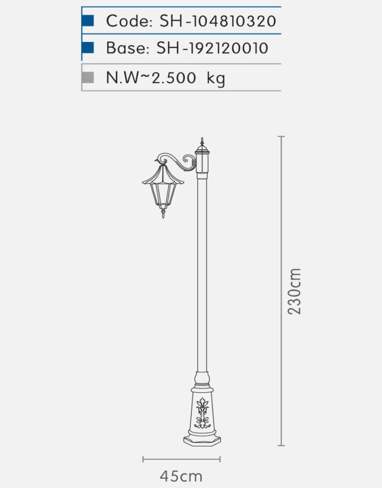 چراغ سرلوله شب تاب مدل چتری SH-۱۰۴۸۱۰۳۲۰