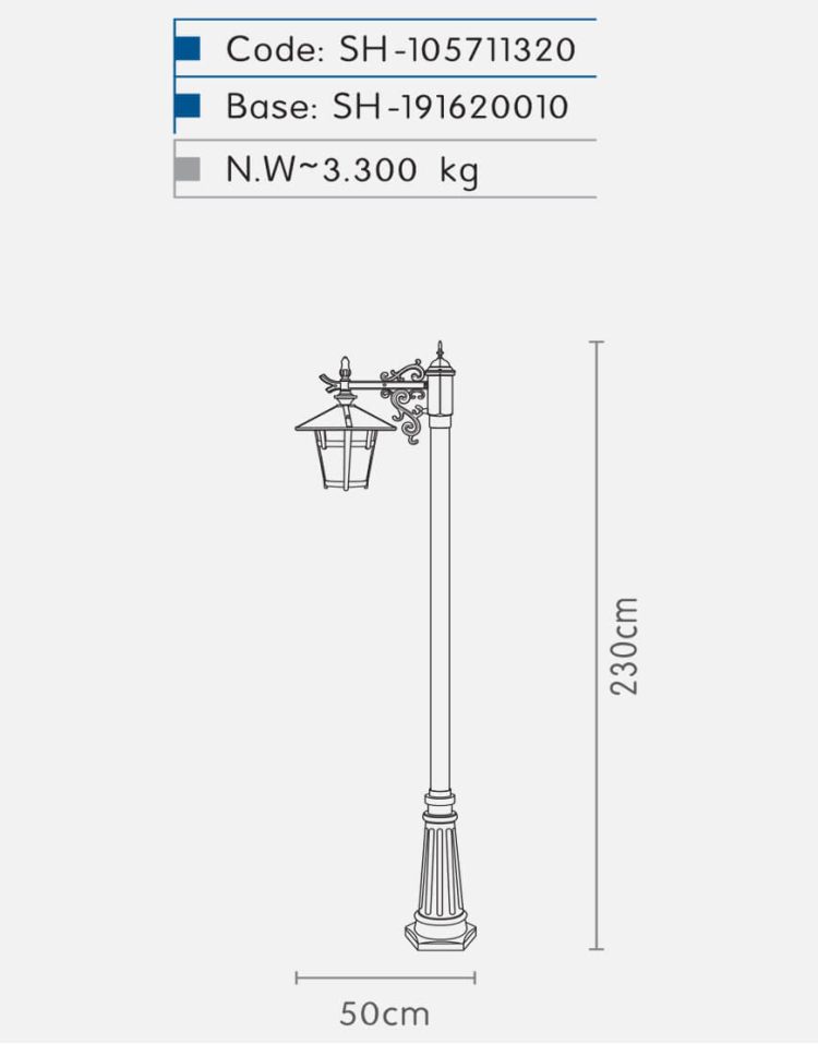 چراغ سرلوله شب تاب مدل آبنوس SH-۱۰۵۷۱۱۳۲۰
