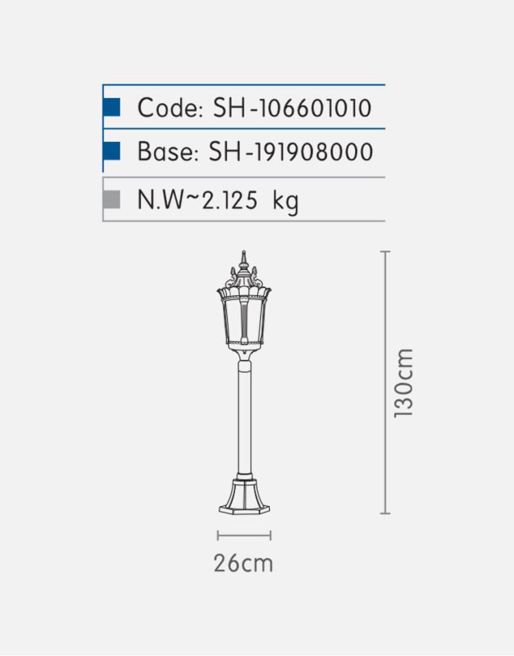 چراغ سرلوله شب تاب مدل پاسارگاد SH-۱۰۶۶۰۱۰۱۰