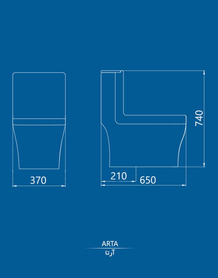 توالت فرنگی چینی کرد مدل آرتا