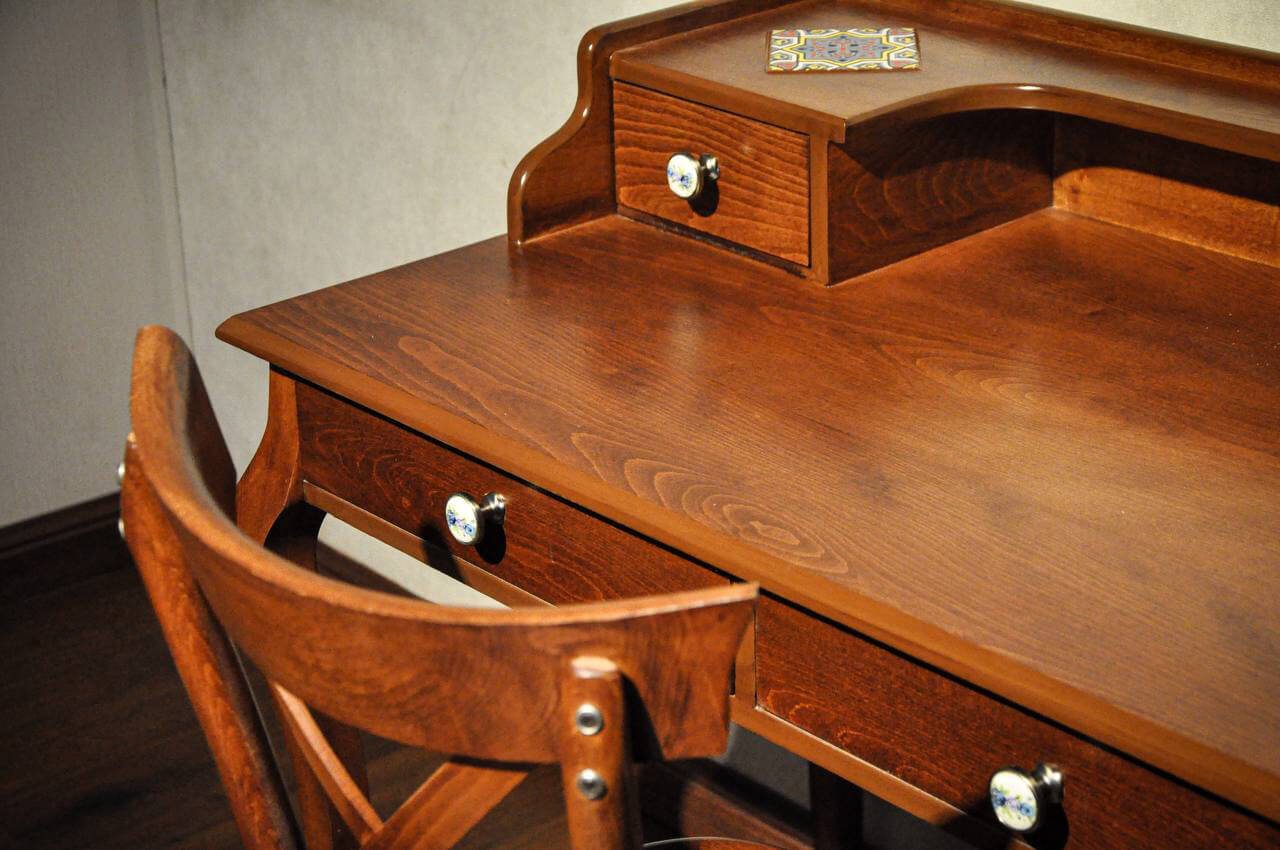 hendesi Four drawer writing desk and polish chair 00 - میز تحریر چهار کشو و صندلی طرح لهستانی -  - writing-desks