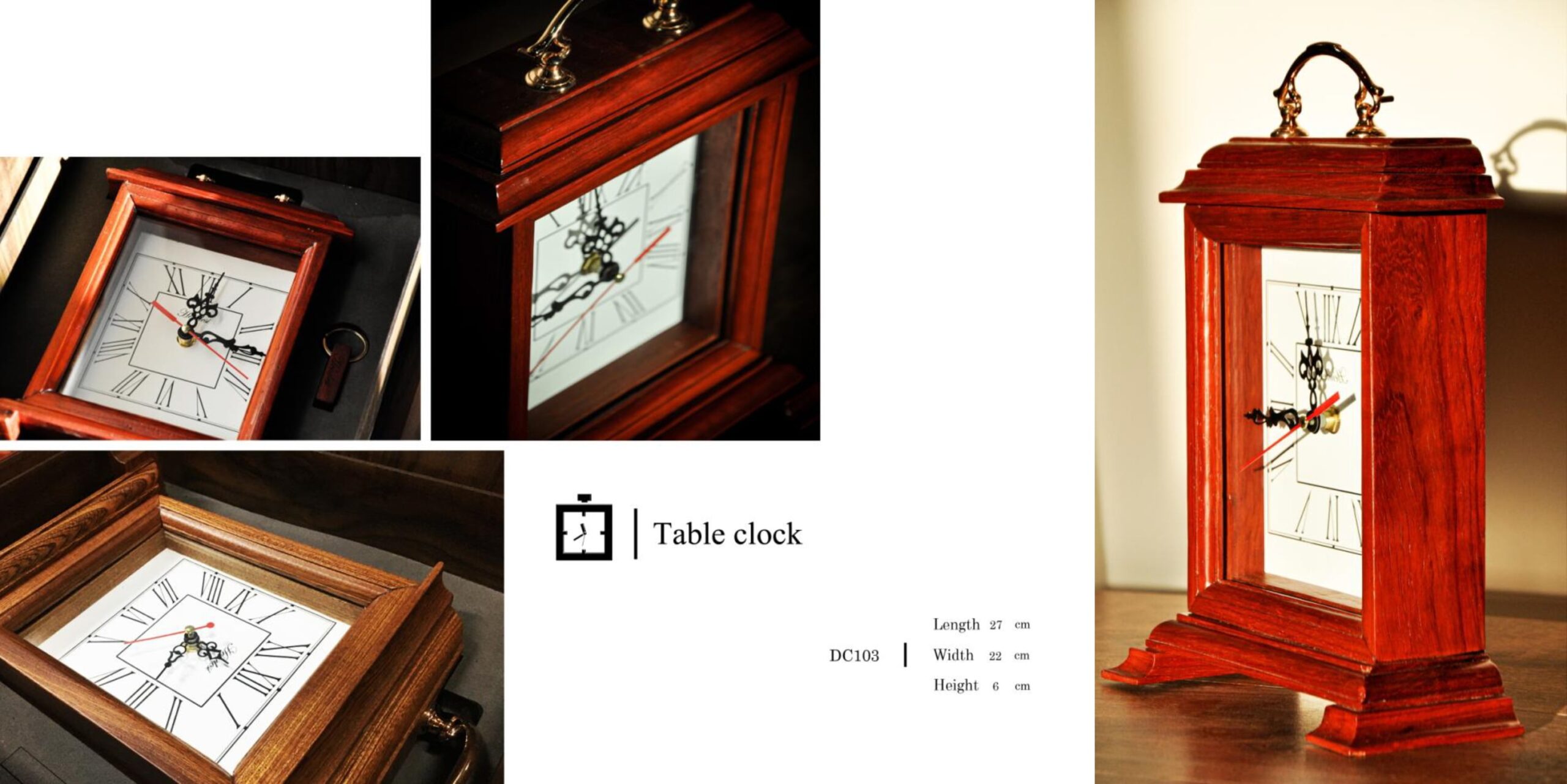 hendesi classic wooden desck clock 0000 scaled - ساعت رومیزی کلاسیک چوبی -  - mantel-tabletop-clocks