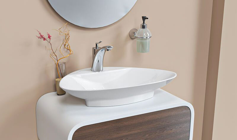 morvarid counter wash basin linda model 0 - روشویی روکار چینی کرد مدل لیندا -  - drop-in-sinks