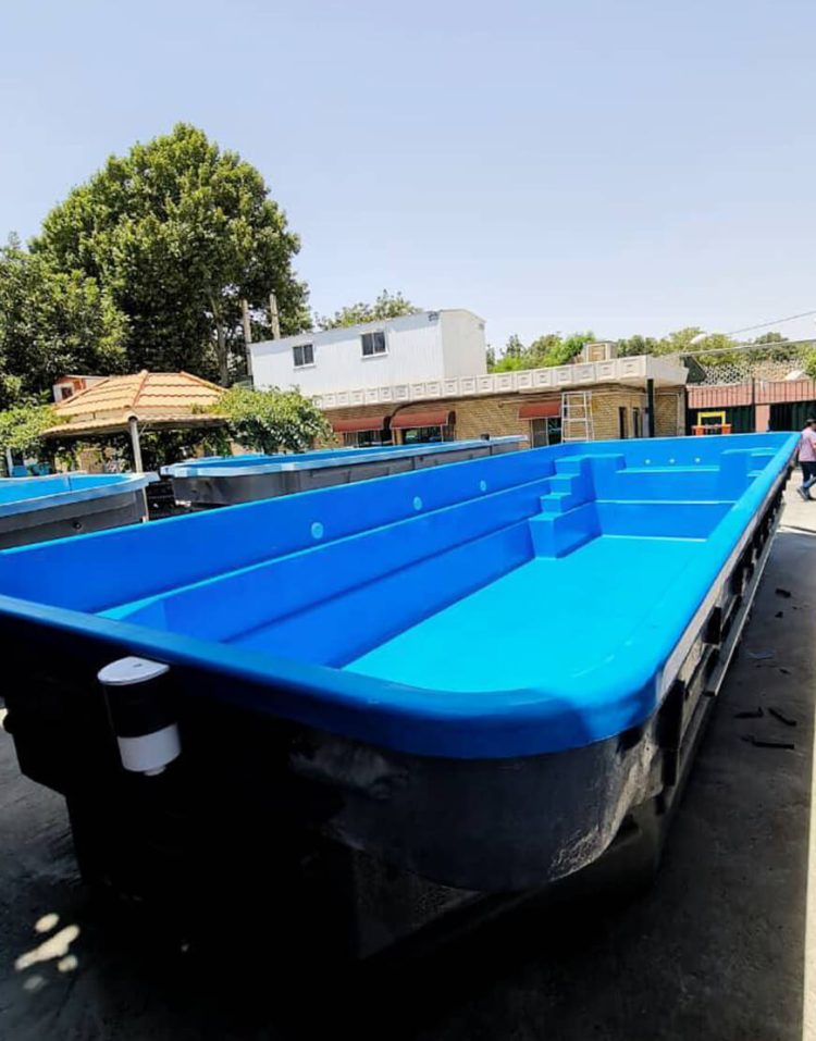 استخر فایبرگلاس آماده بزرگ 3.8*10 متر 48000 لیتری
