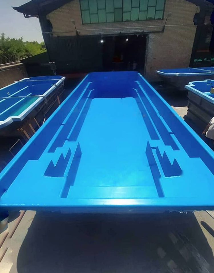 استخر فایبرگلاس آماده بزرگ 3.8*10 متر 48000 لیتری