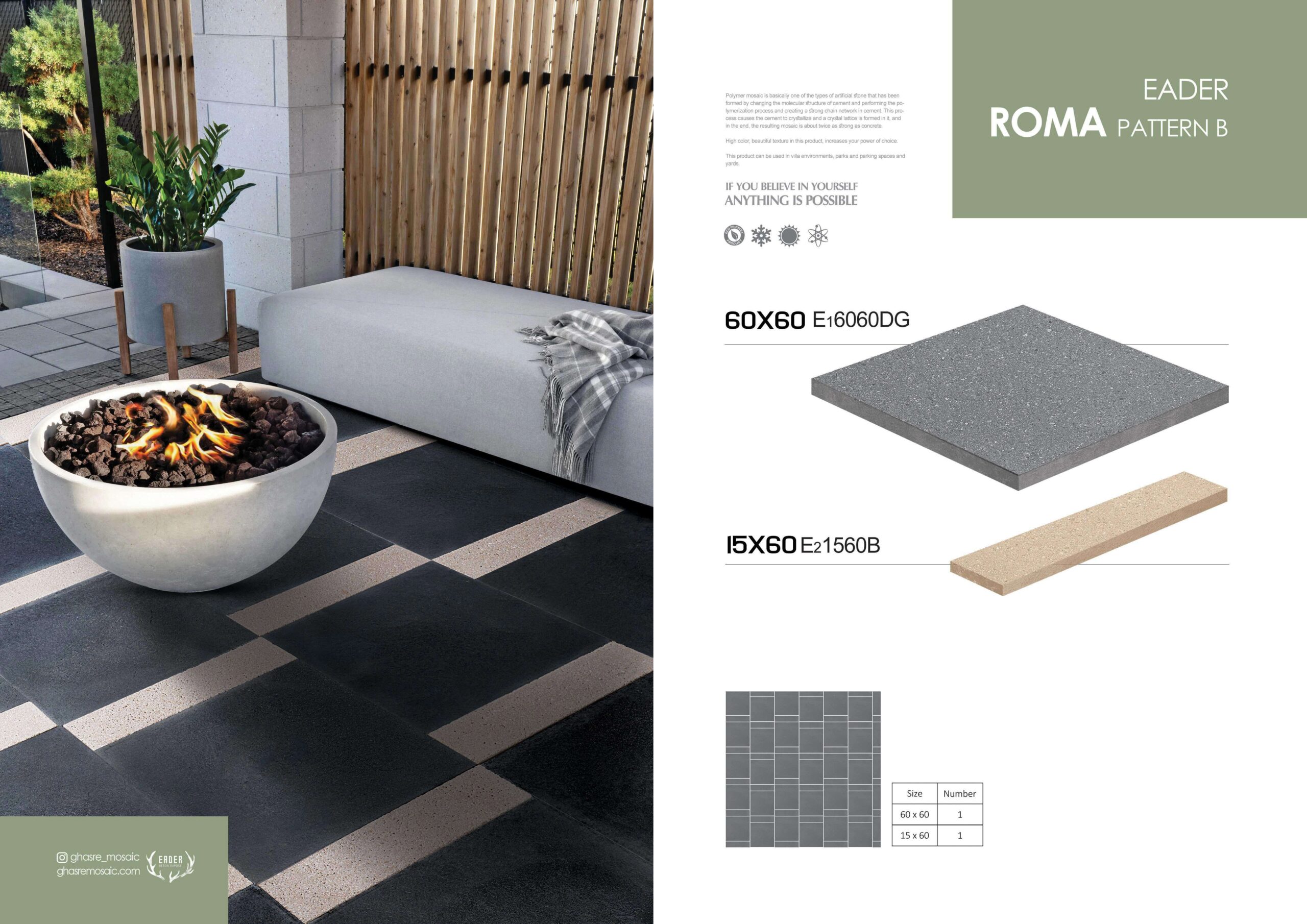 ghasre mosaic 6060 6015 roma model 00 scaled - موزاییک 60*60 مدل روما ایدر کد E2 -  - mosaic