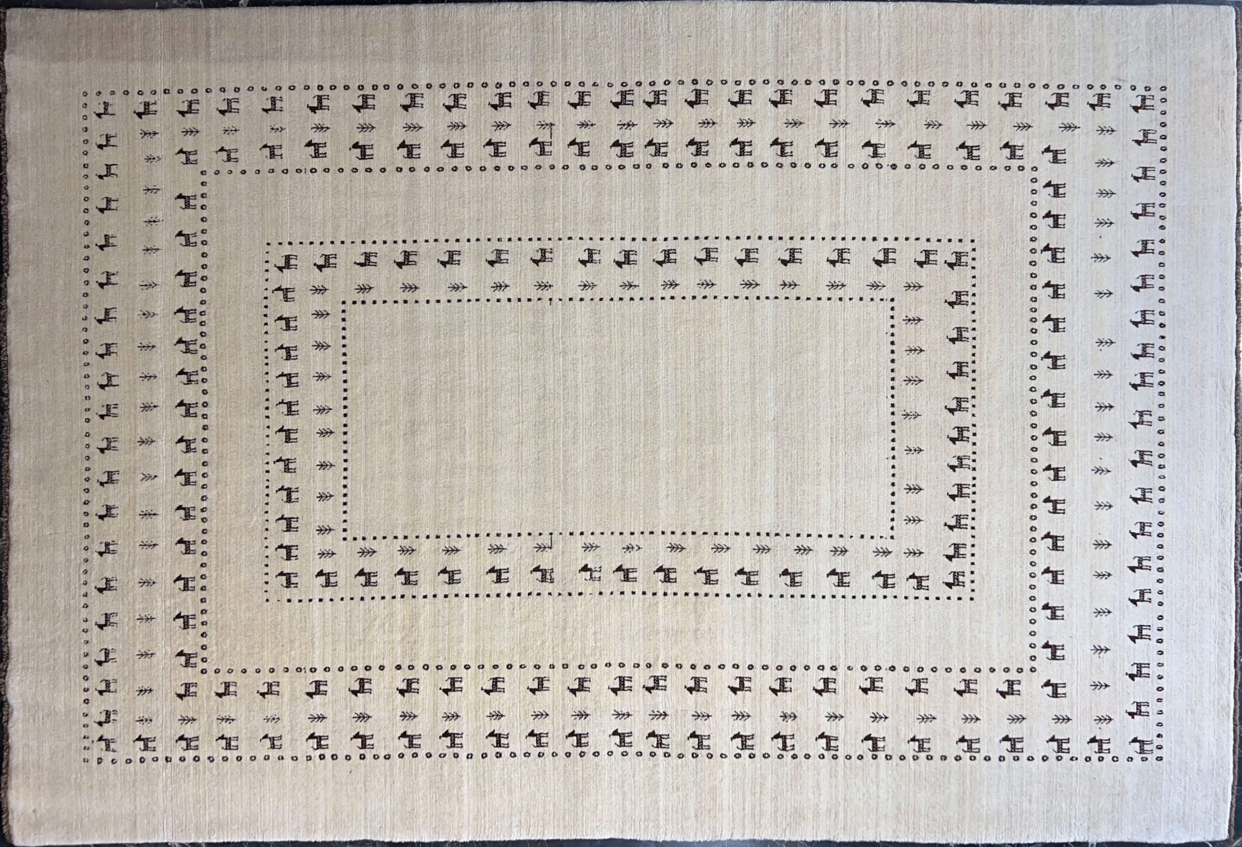 Hand woven carpet simple cream floor code 124 0 scaled - فرش دستباف کف ساده کرم ابرش بافی کد 124 -  - area-rugs