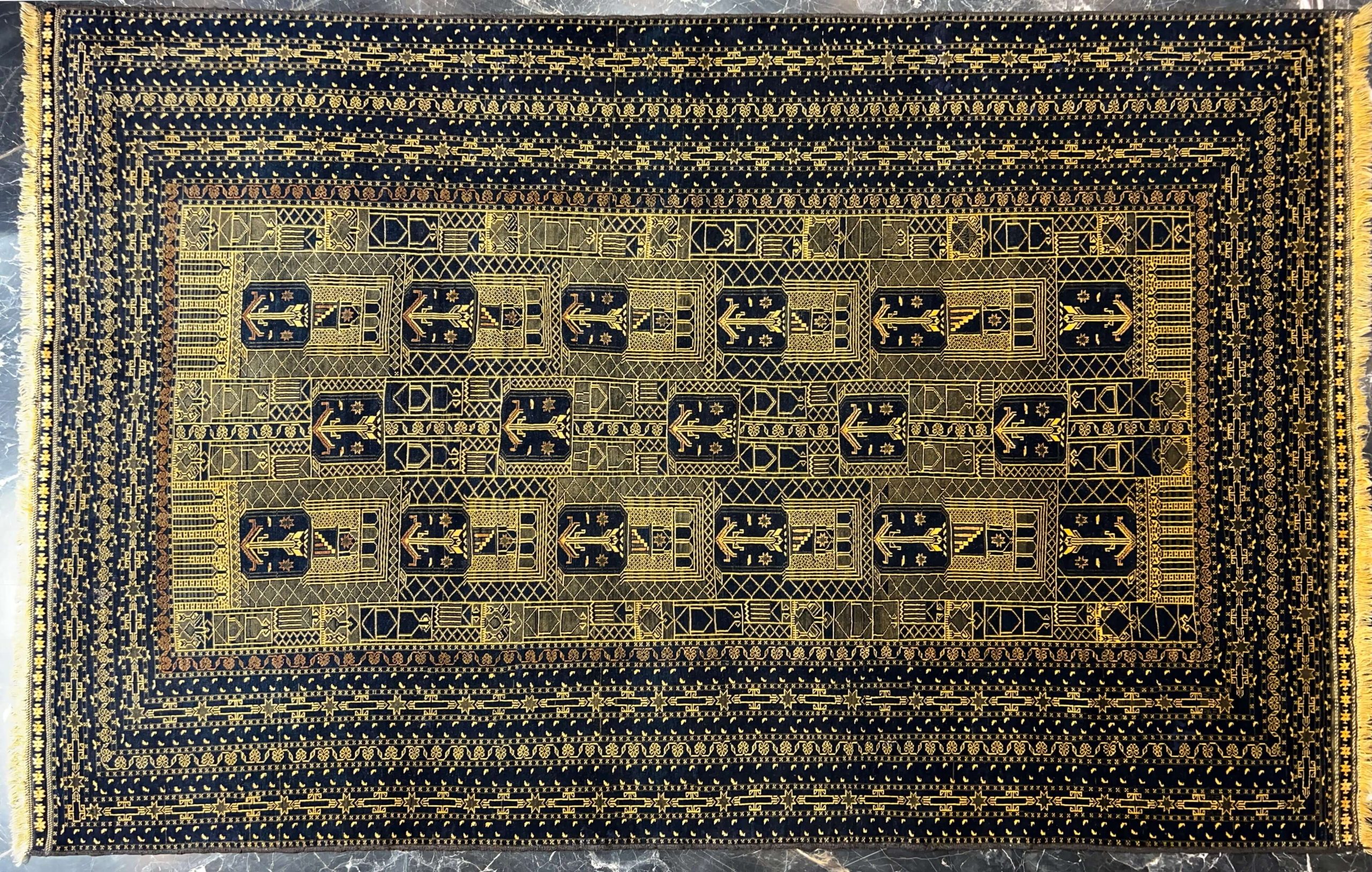 black khanmohammadi handwoven carpet code132 0 scaled - فرش دستباف مشکی نقش خان محمدی کد 132 -  - area-rugs