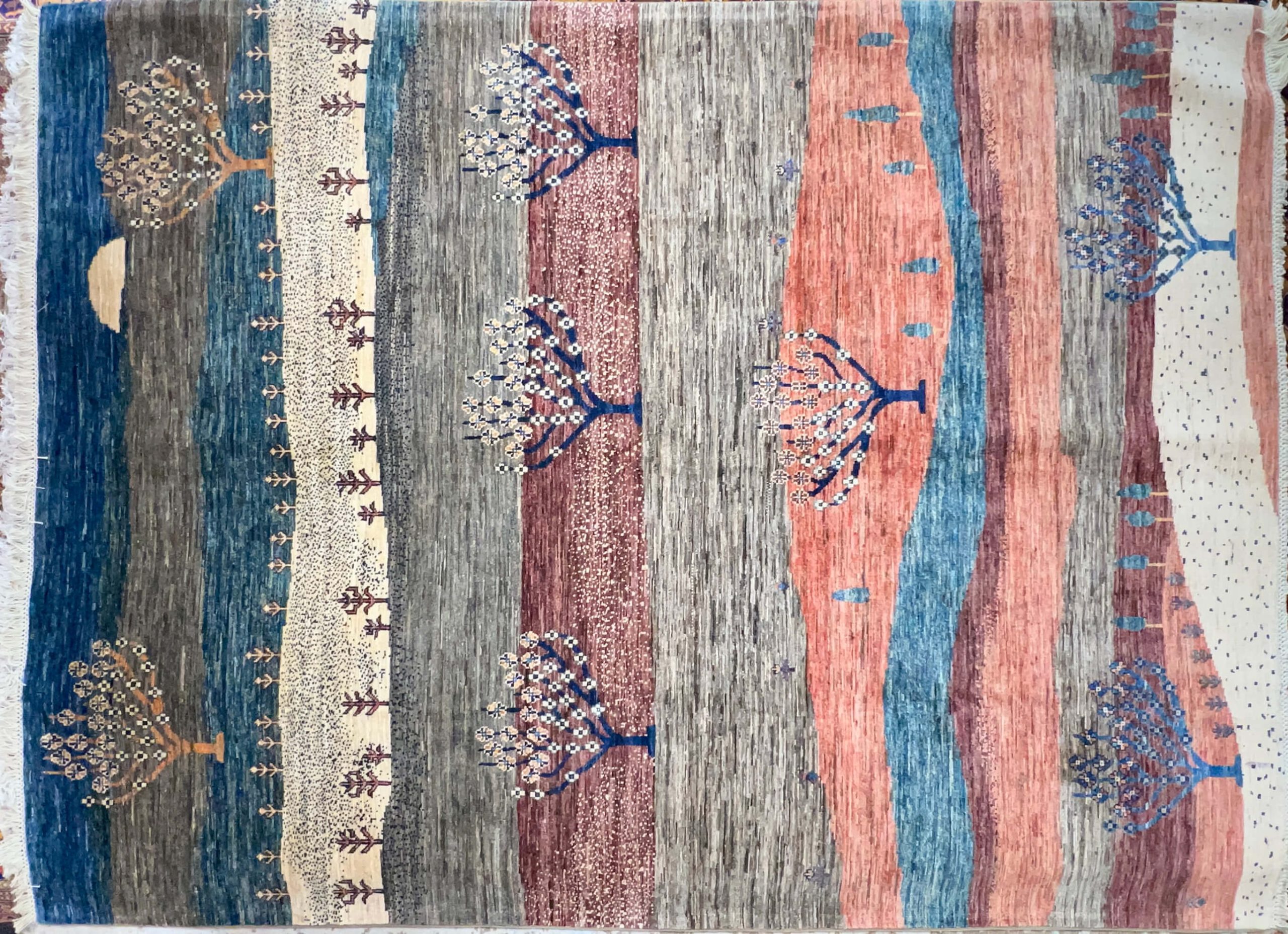 colorful modern handwoven carpet code112 0 scaled - فرش دستباف مدرن نقش فصل ها کد 112 -  - area-rugs