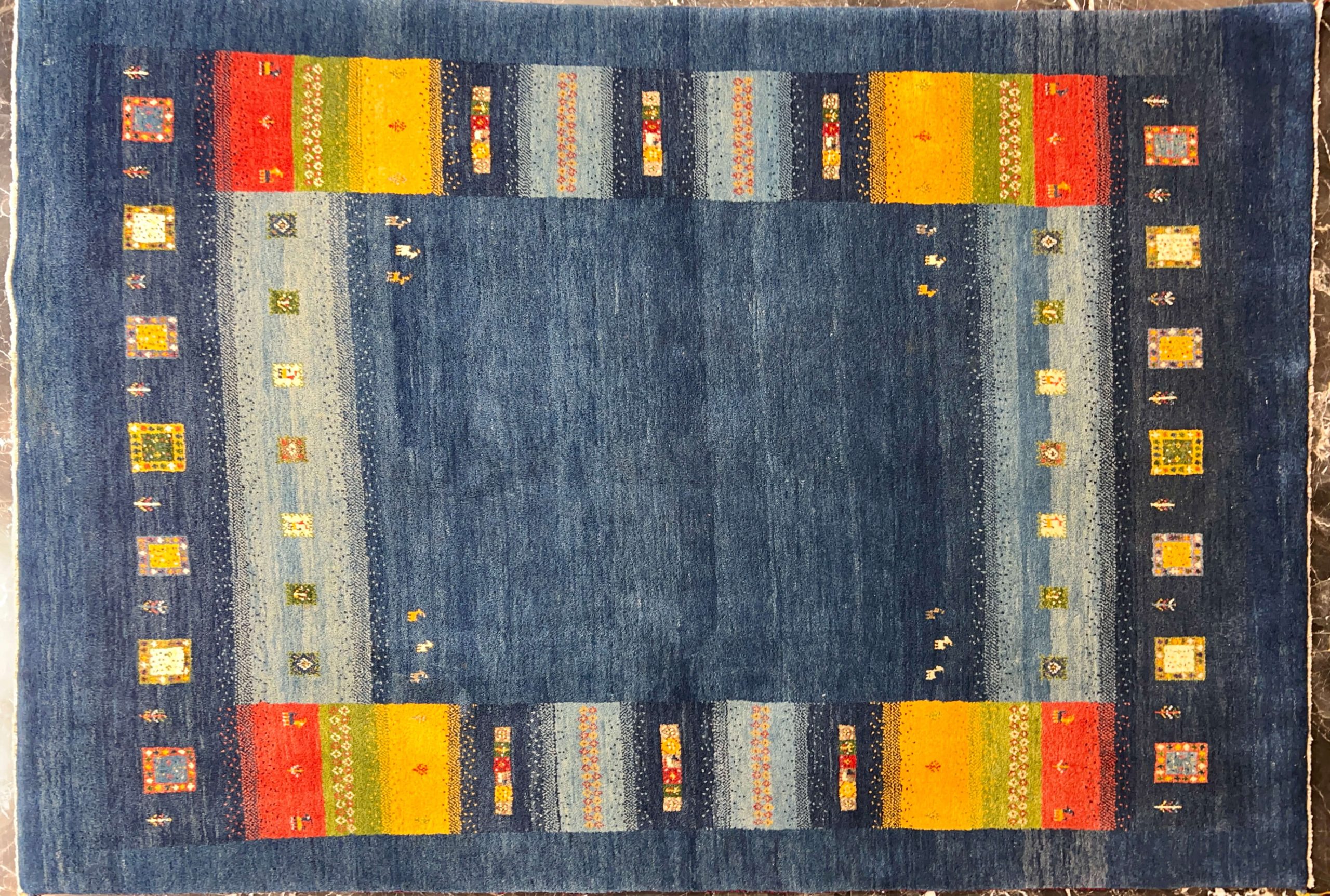gobbe handwoven carpet code127 0 scaled - گبه دستباف کف ساده آبی کد 127 -  - area-rugs