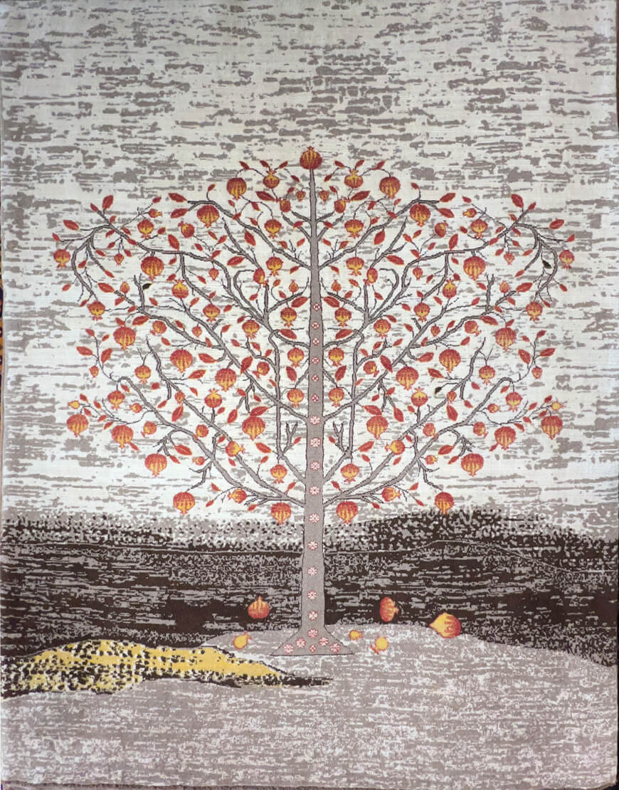 فرش دستباف مدرن نقش درخت انار کد 115