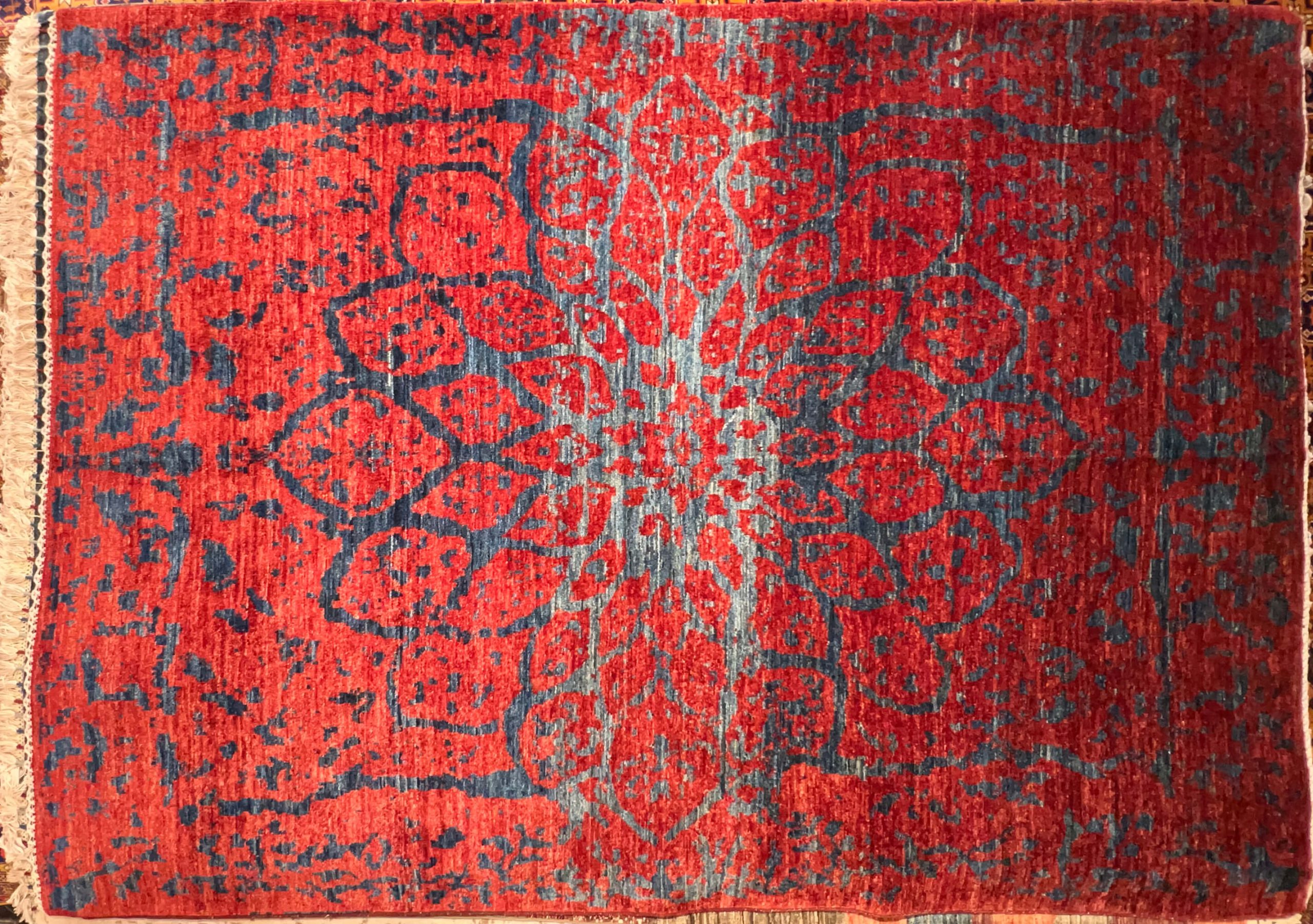 red patina handwoven carpet code111 0 scaled - فرش دستباف مدرن قرمز کد 111 -  - area-rugs