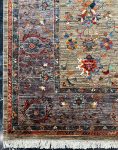 فرش دستباف زیتونی و بنفش نقش سلطان آباد کد 130