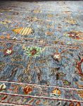 فرش دستباف آبی نقش سلطان آباد کد 102