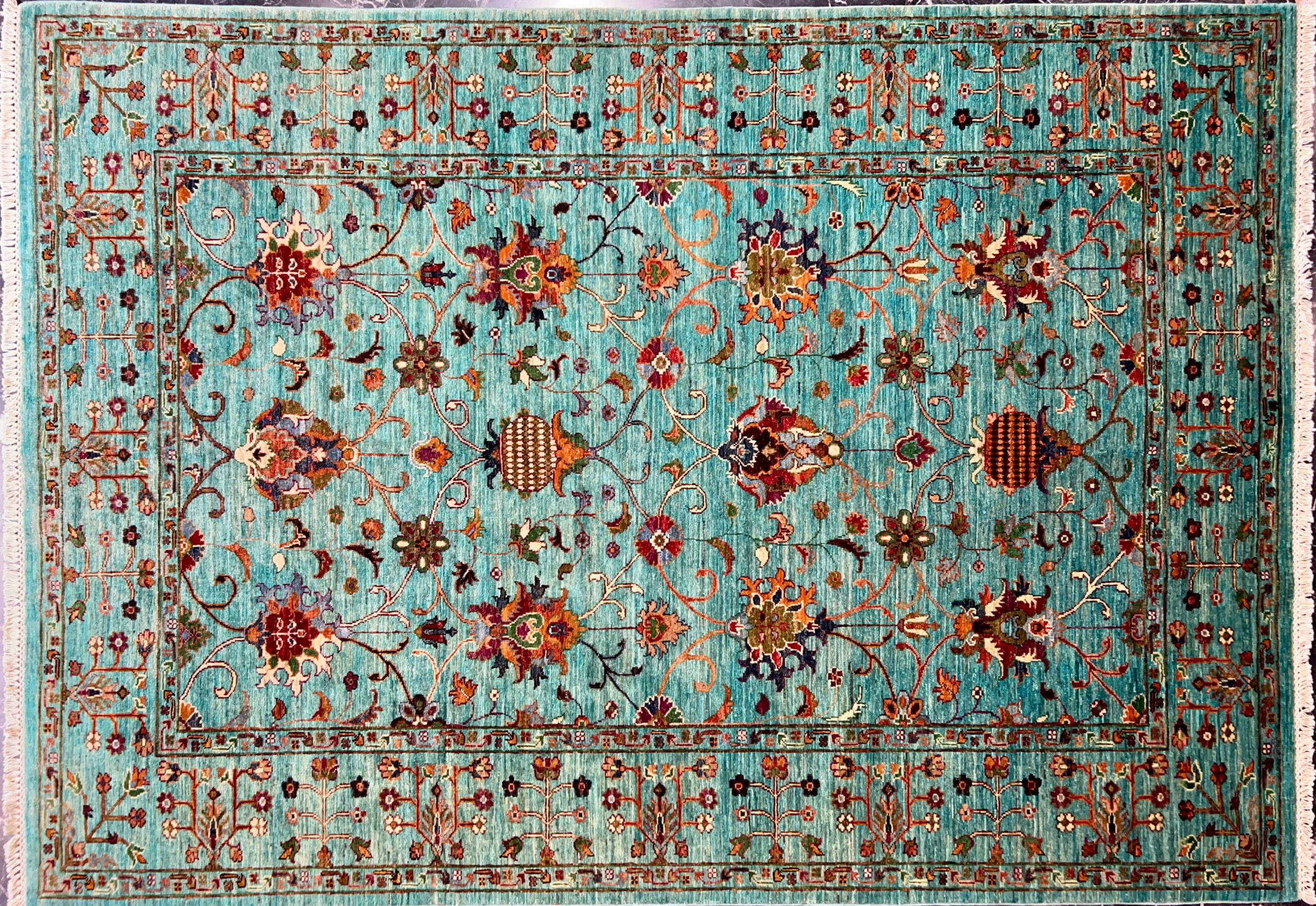 soltanabad handwoven carpet code108 0 scaled - فرش دستباف نقش سلطان آباد سبزآبی کد 108 -  - area-rugs