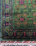 فرش دستباف سبز نقش خان محمدی کد 136