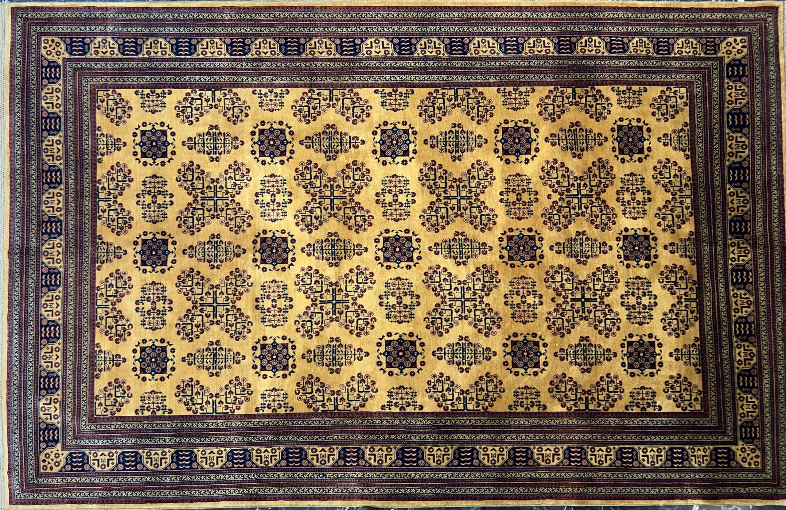 yellow khan mohammadi handwoven carpet code137 0 scaled - فرش دستباف زرد نقش خان محمدی کد 137 -  - area-rugs