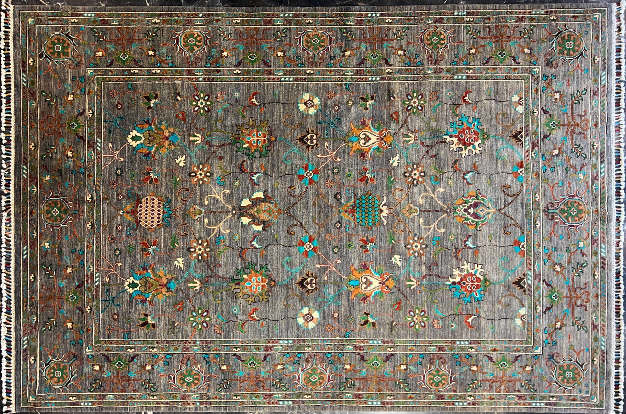 darkgray soltanabad handwoven carpet code158 0 scaled - فرش دستباف خاکستری تیره نقش سلطان آباد کد 158 -  - area-rugs
