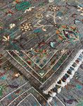 فرش دستباف خاکستری تیره نقش سلطان آباد کد 158