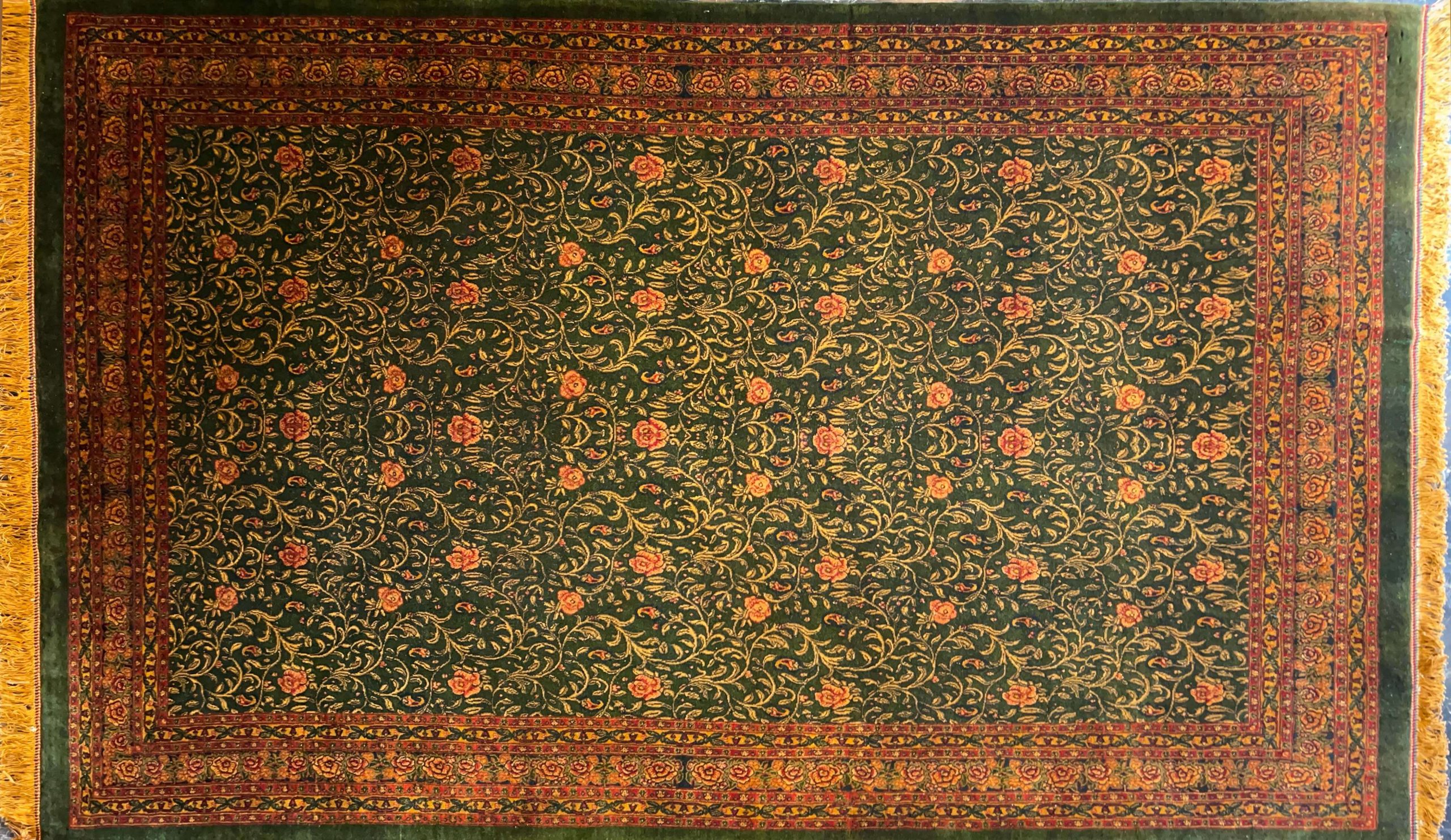 green ghashghayi chele handwoven carpet code161 0 scaled - فرش دستباف سبز نقش قشقایی طرح چله کد 161 -  - area-rugs