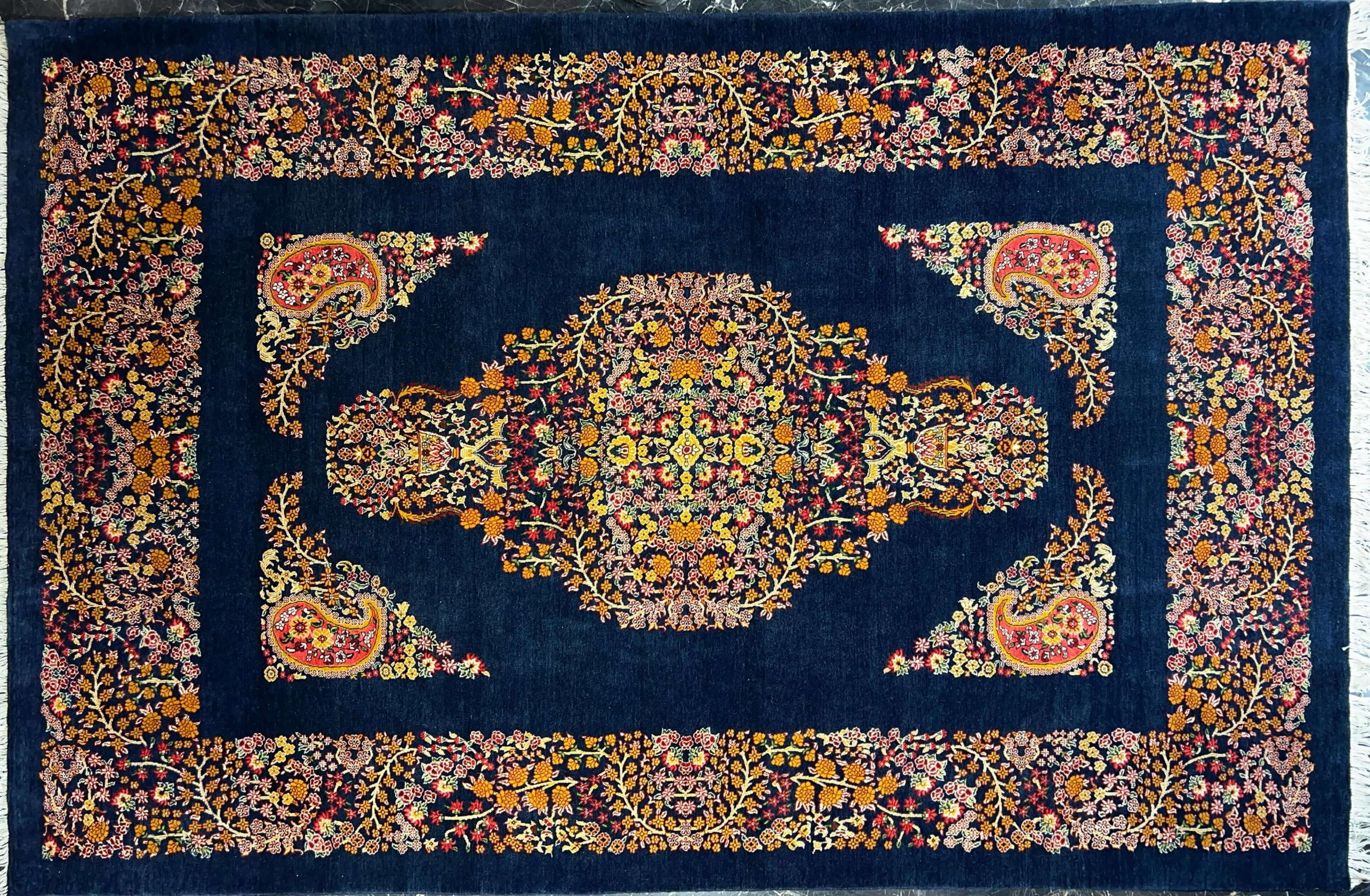 navyblue ghashghayi handwoven carpet code146 0 scaled - فرش دستباف سرمه ای نقش قشقایی کد 146 -  - area-rugs