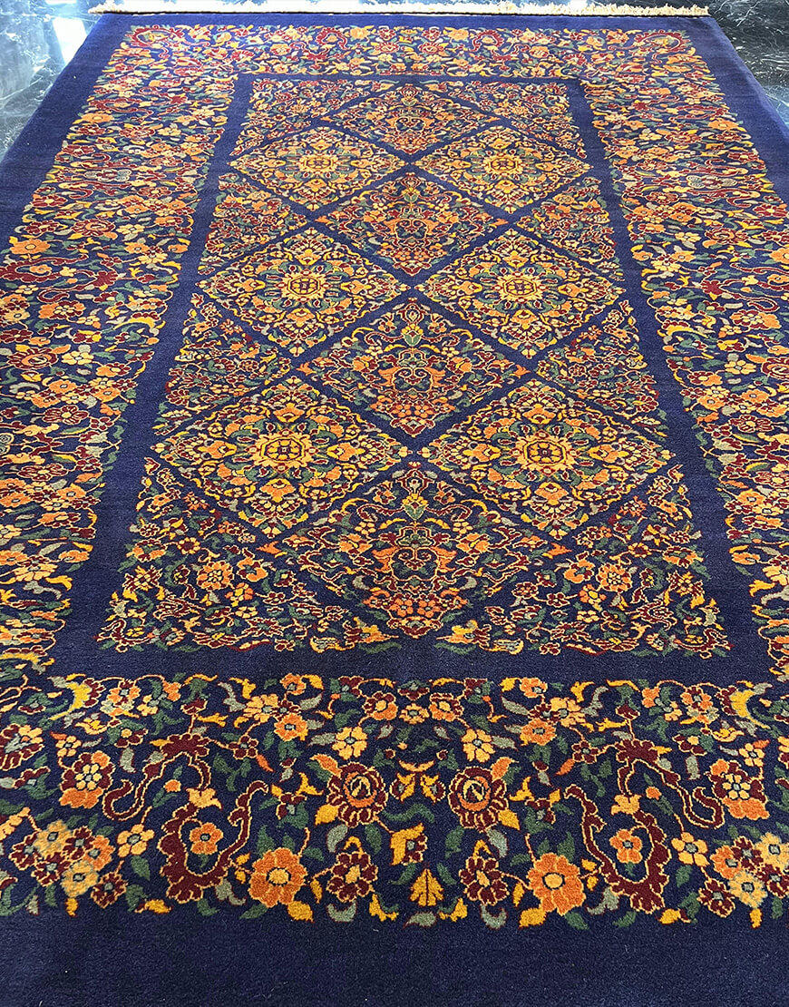 navyblue ghashghayi handwoven carpet code155 1 - فرش دستباف سرمه ای نقش قشقایی کد 155