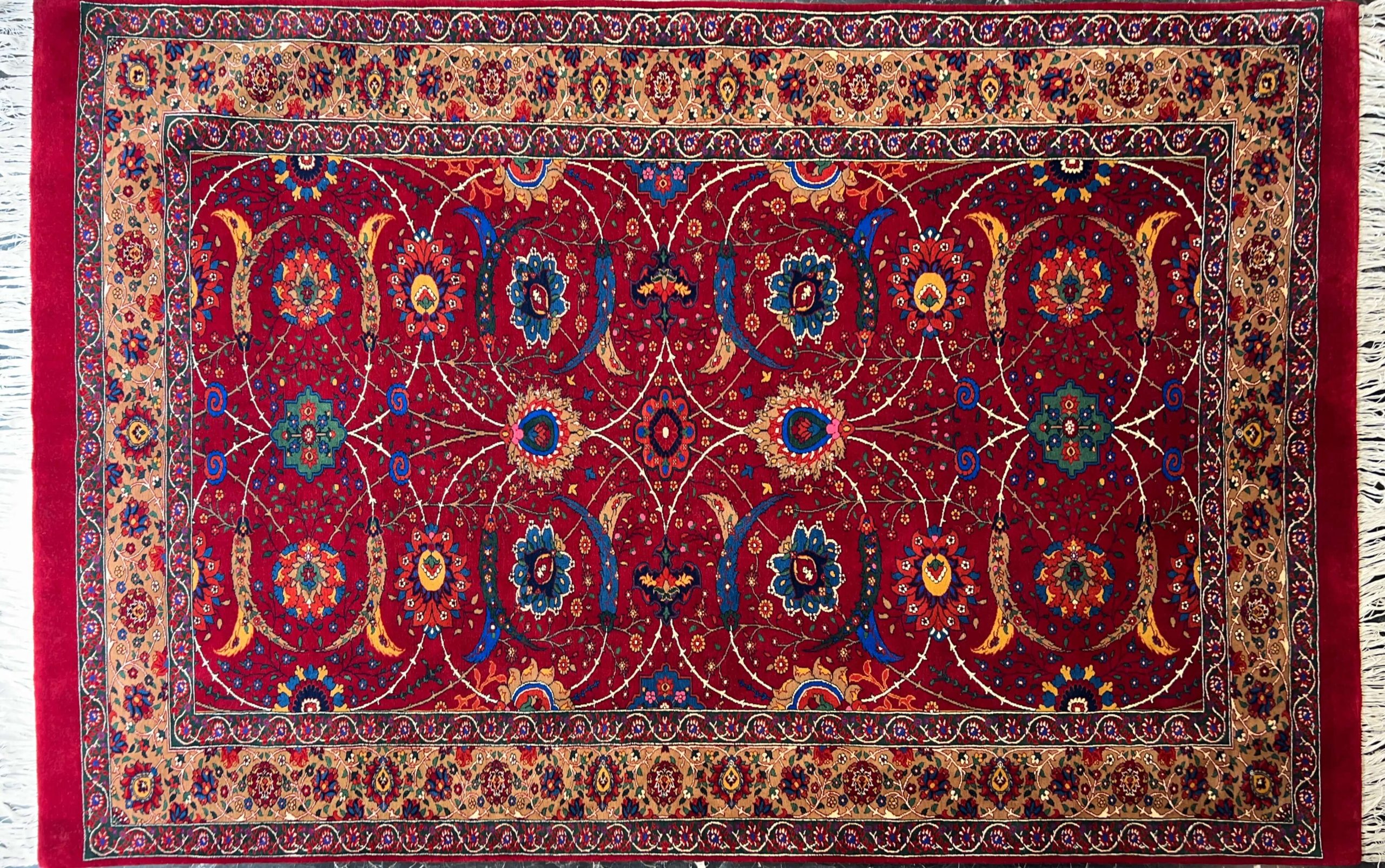 red ghashghayi dasi handwoven carpet code149 0 scaled - فرش دستباف قرمز نقش قشقایی داسی کد 149 -  - area-rugs